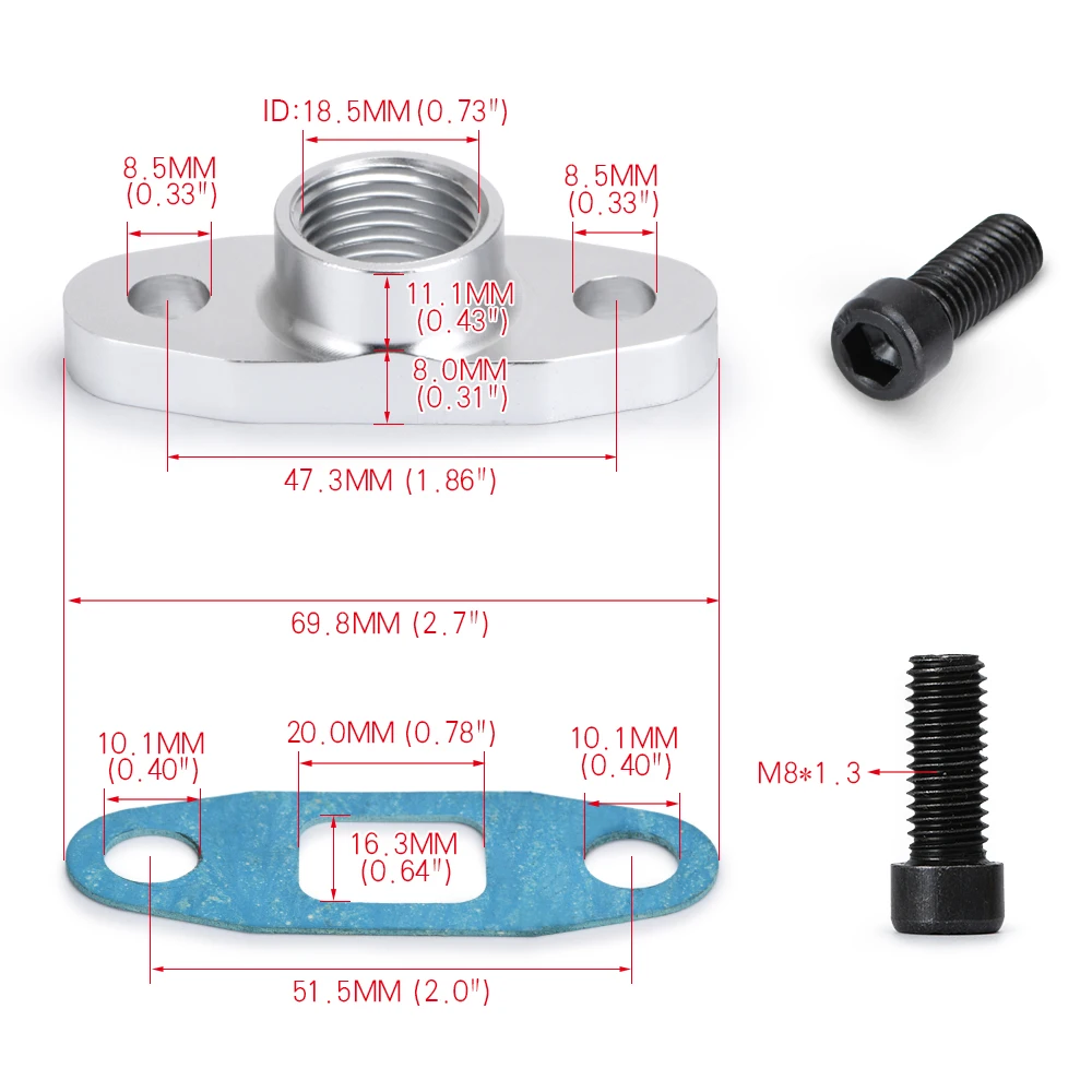 Línea de retorno de aceite WLR para turbocompresor T3/T4 GT35 - imagen 4