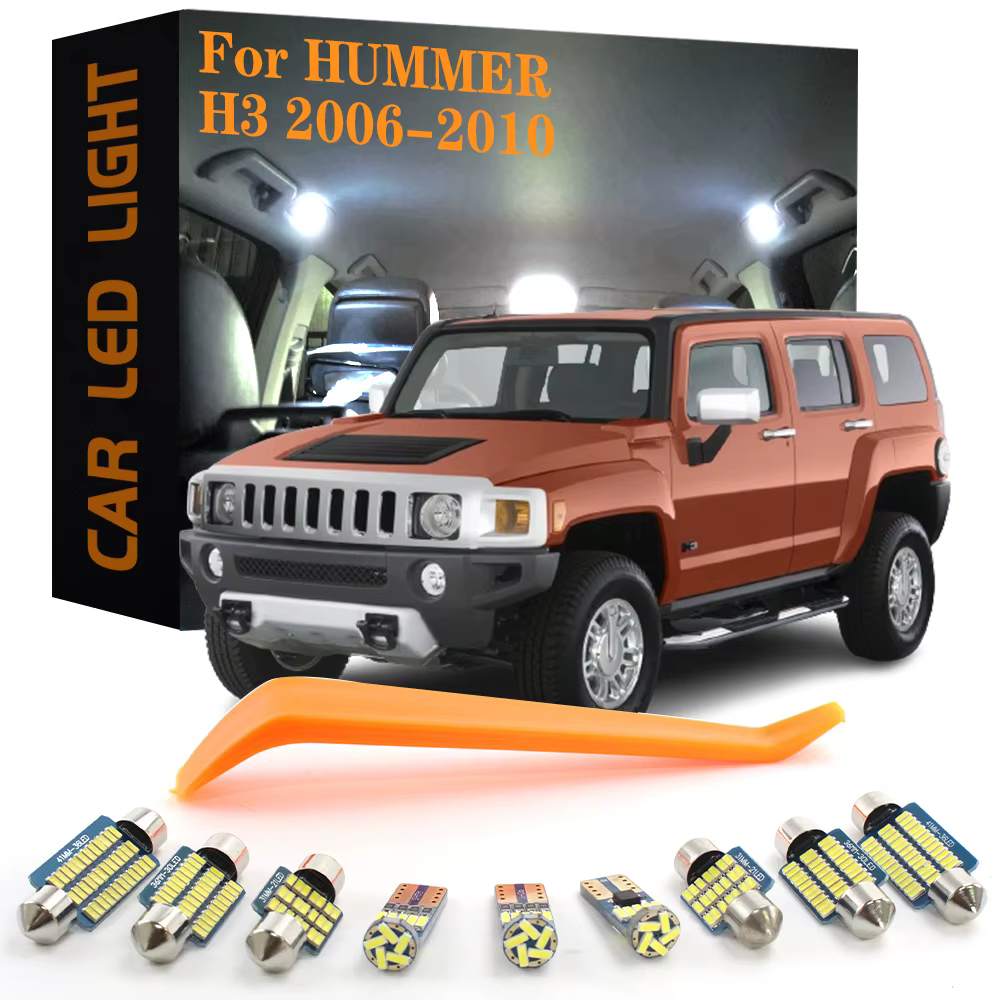 7pcs Canbus Car Accessories LED Interior Lights For Hummer H3 2006 2007 2008 2009 2010 No Error Auto Dome Trunk Lamps Bulb Kit