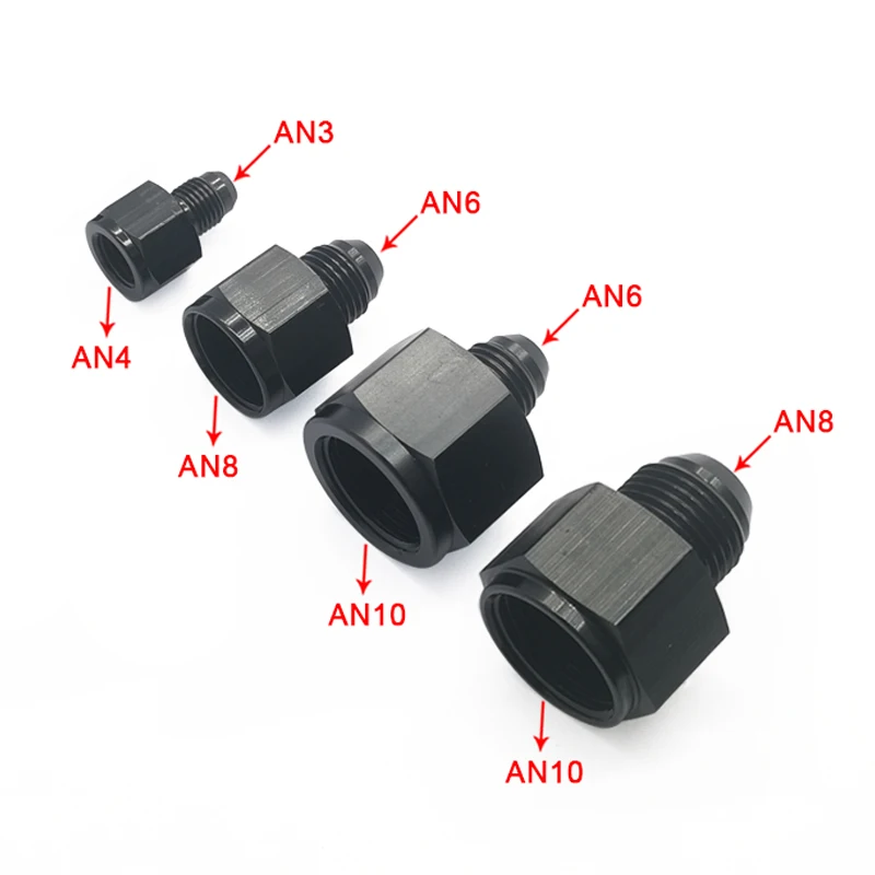 Racor adaptador Jiax AN hembra a NPT macho en aluminio negro - imagen 3