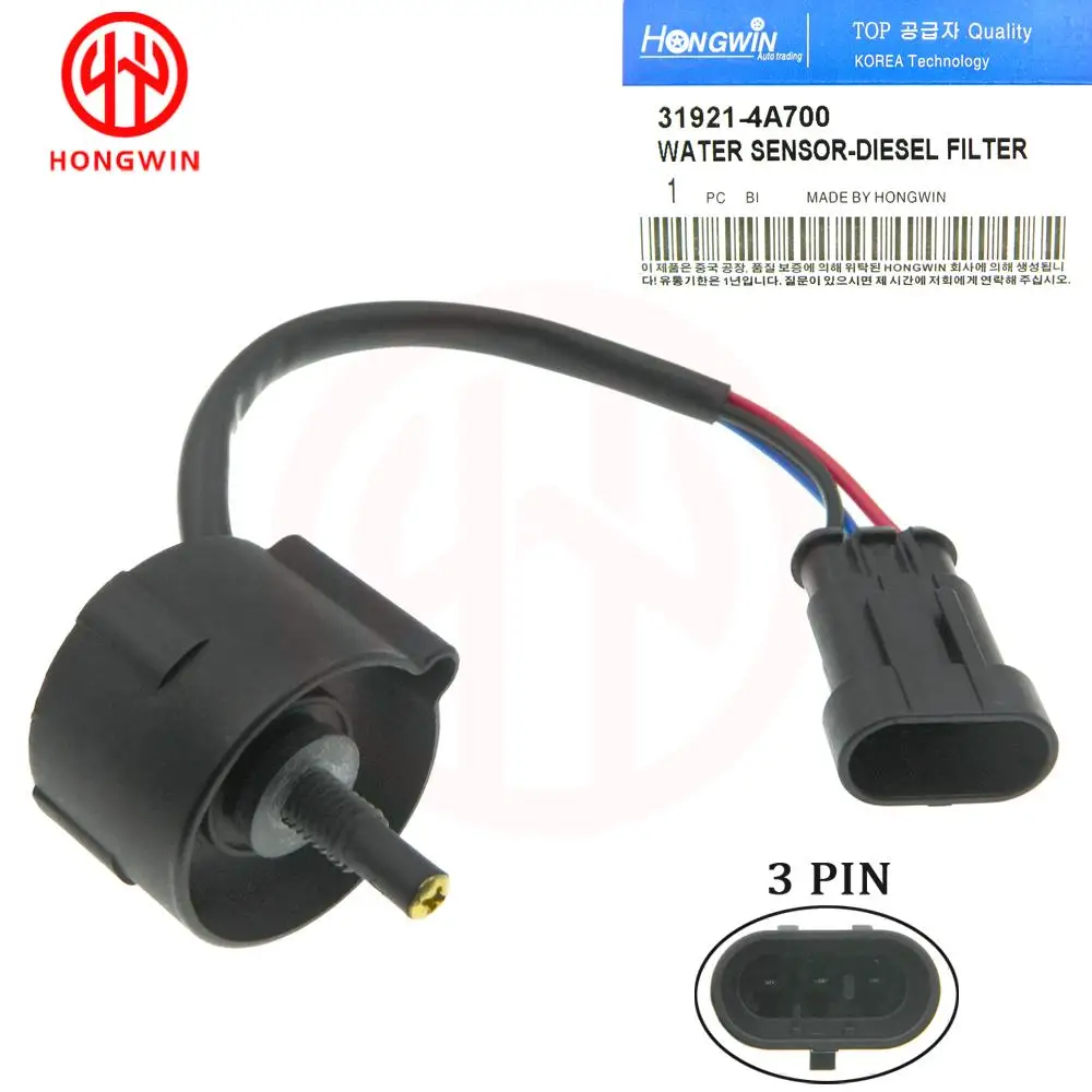 Genuino No. :31921-4A700 8MM nuevo Sensor de agua de filtro diésel compatible con Hyundai Kia Motor Libero Santa Fe Starex Sorento 319214 A700