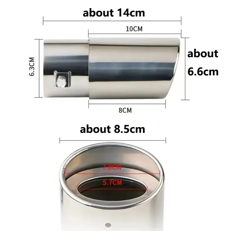 Punta de escape universal inoxidable 63 mm para coche - imagen 5