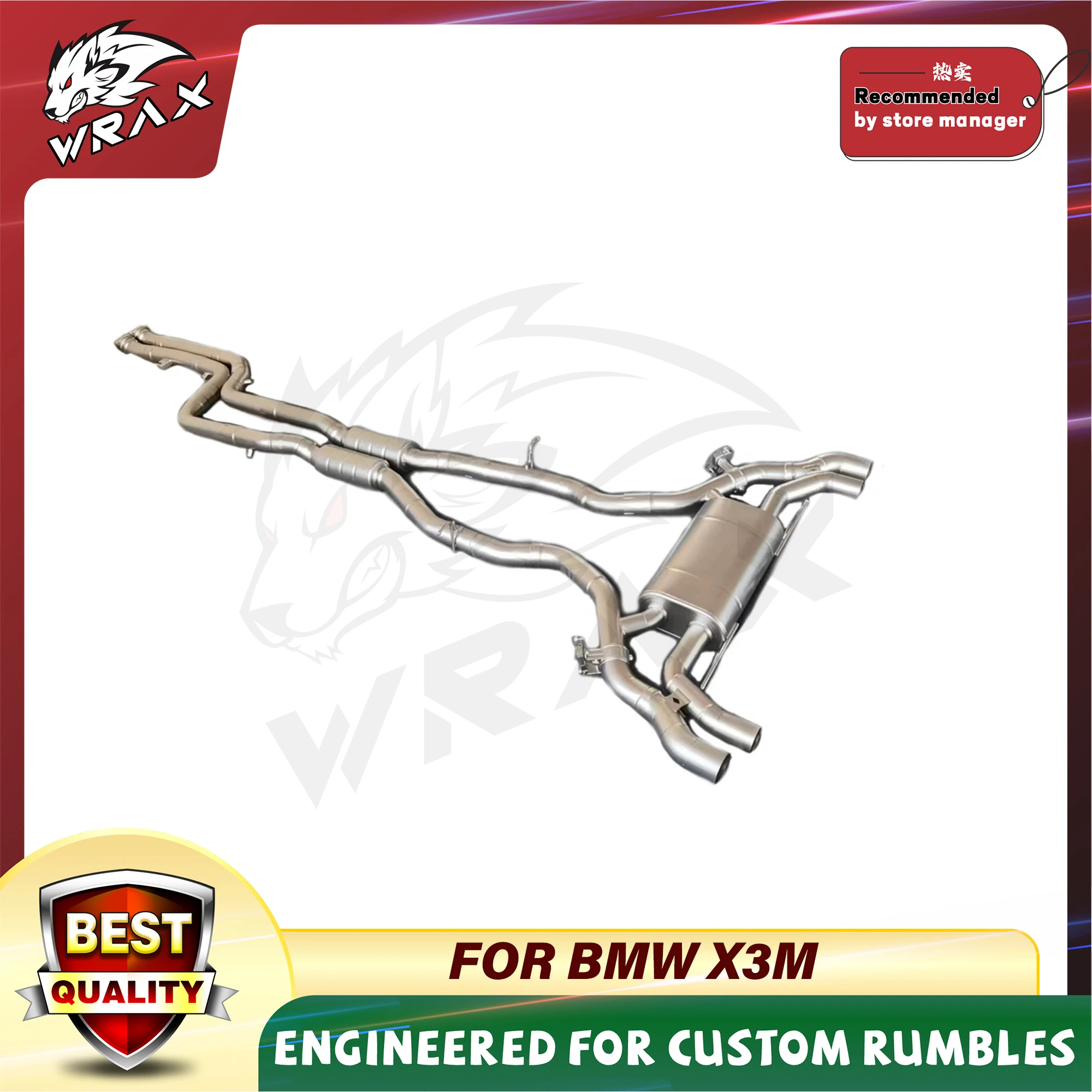 Sistema de escape catback acero inoxidable con válvula para BMW X3M