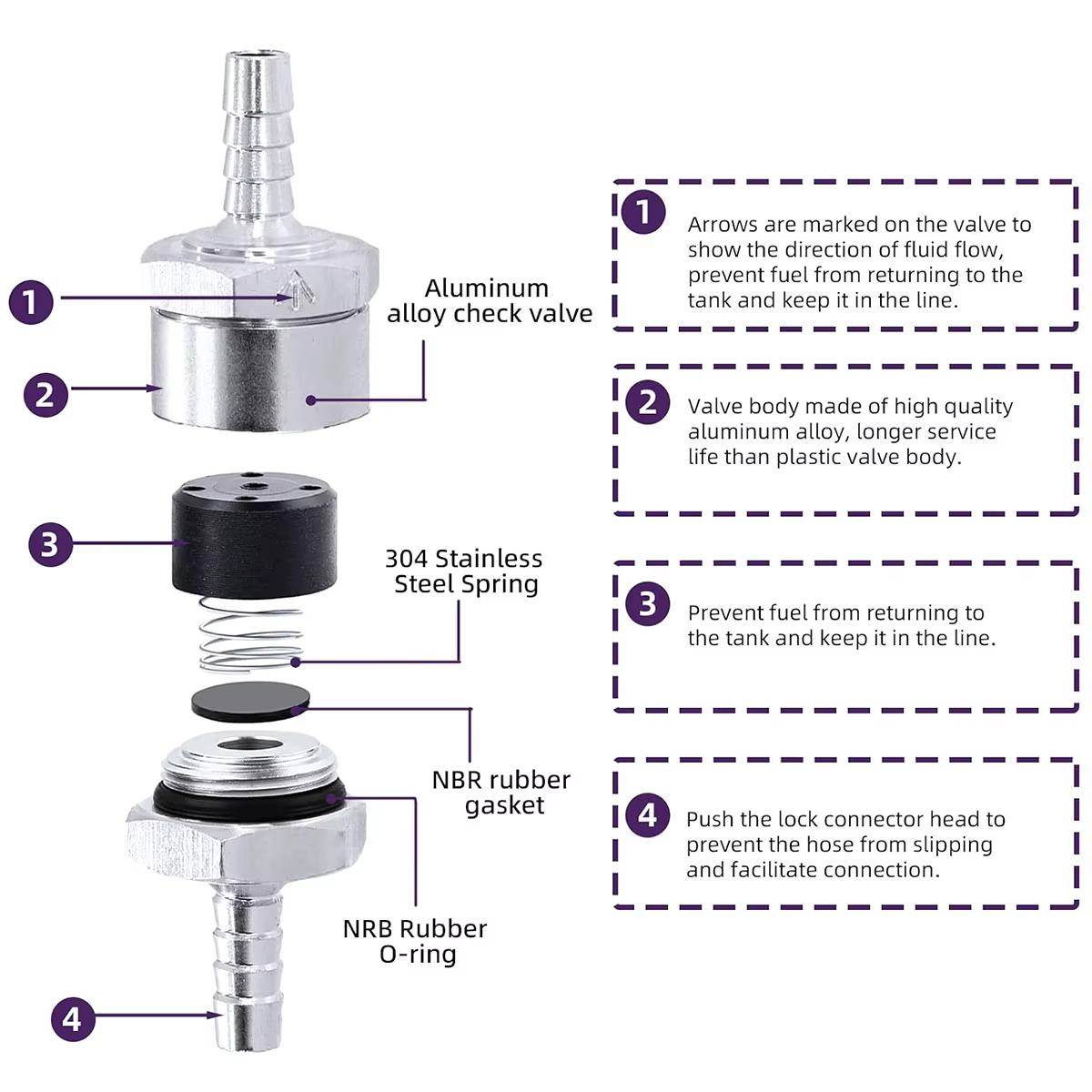 Válvula antirretorno de combustible para Peugeot Renault VW Kia - imagen 3
