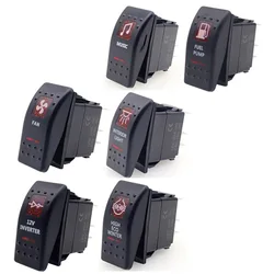 Interruptor basculante con LED rojo para coche