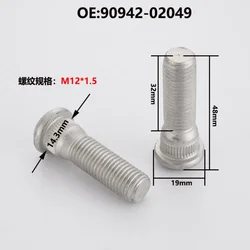 Espárrago de rueda M12x1,5 de 48 mm para Toyota y Lexus