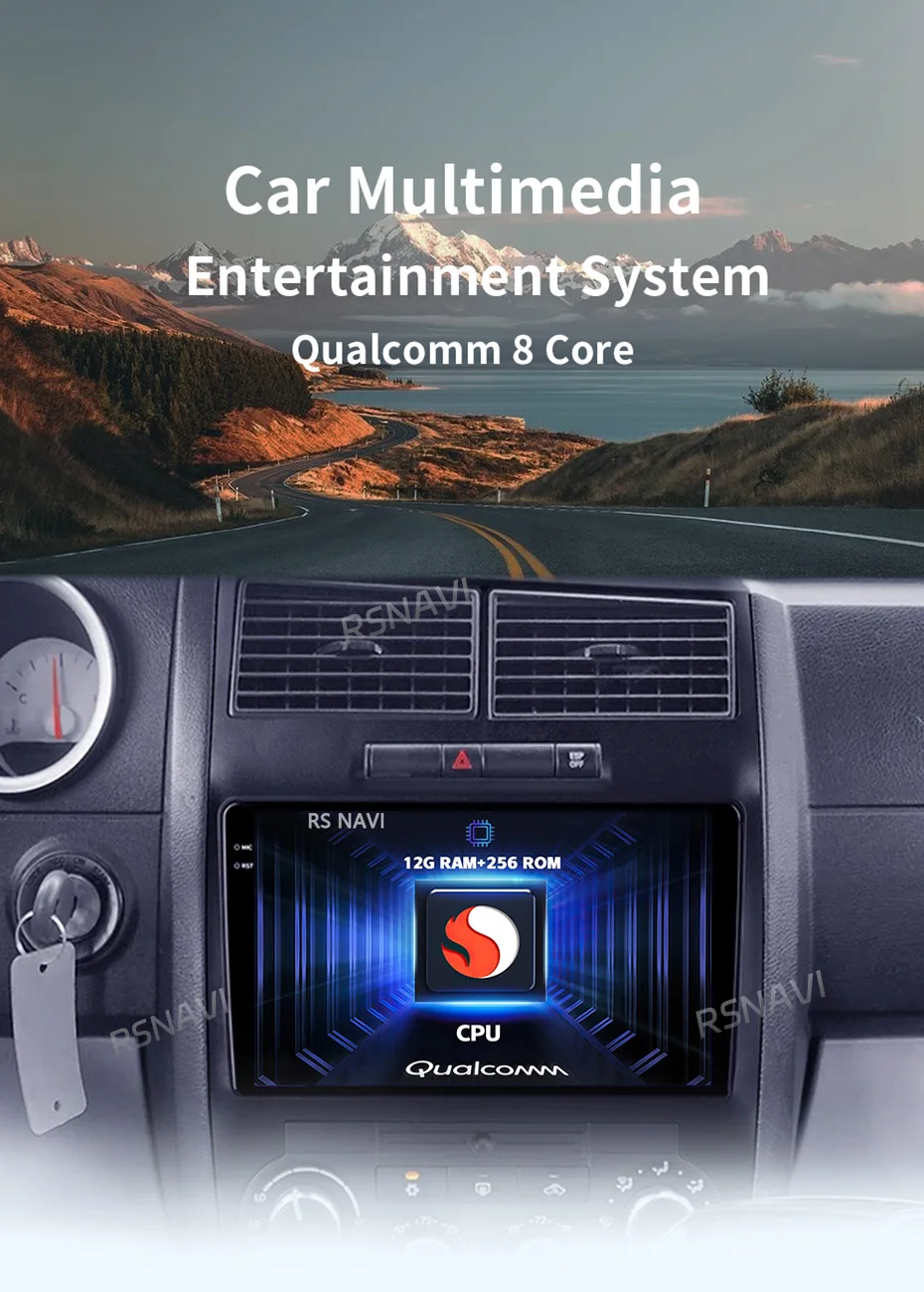 Radio Android 15 RSNAVI instalada en Dodge Charger