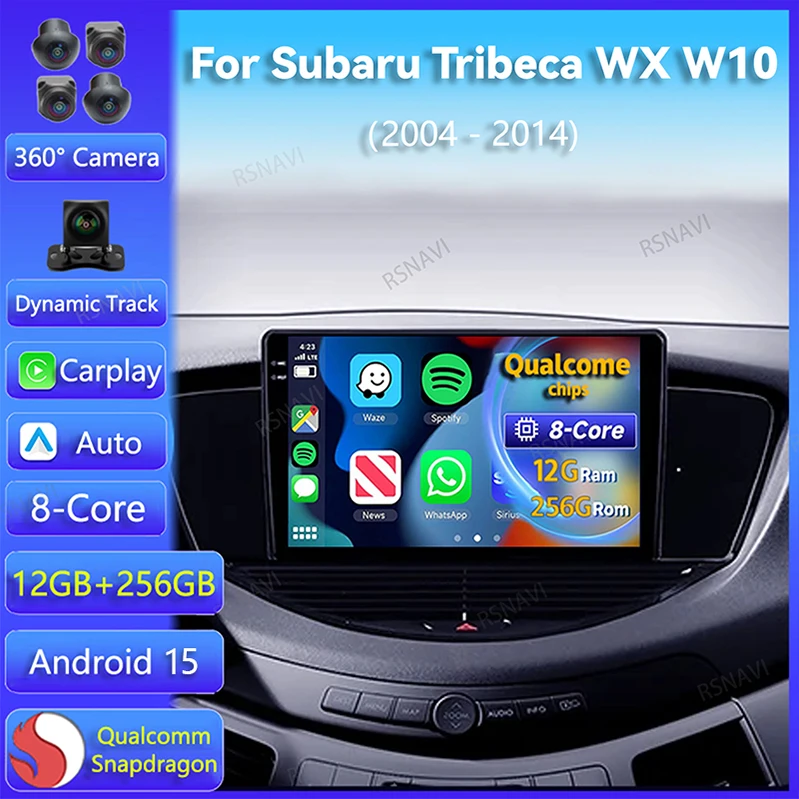 Radio Android 15 con CarPlay y GPS para Subaru Tribeca 2004-2014