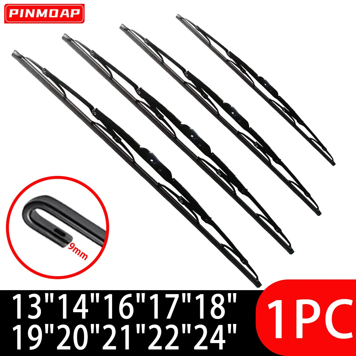 Escobilla limpiaparabrisas universal metálica con gancho U/J de 9 mm - imagen 5