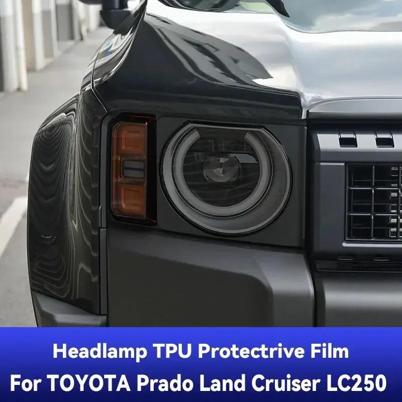 Toyota Land Cruiser LC250 con película protectora de faros ahumada