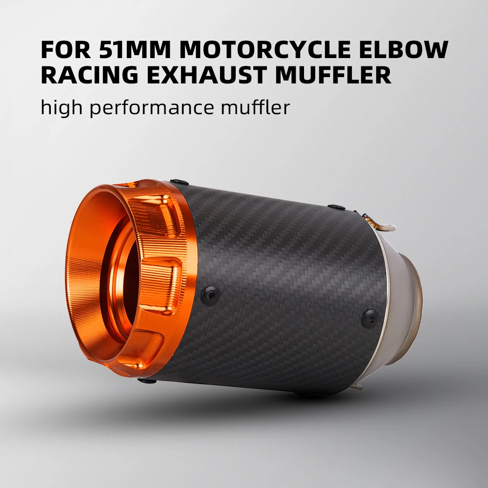Tubo de escape AR modificado universal para motocicleta, fibra de carbono, silencioso para silencioso, AcerinRacing Z900, Z1000, CBR500, R6,Ninja40