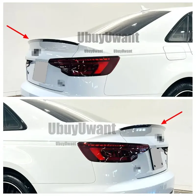 Para Audi A4 B9 alerón trasero del maletero 2017 2018 2019 2020 Material ABS alerón trasero de Color negro o sin pintar para Audi A4 B9 - imagen 2