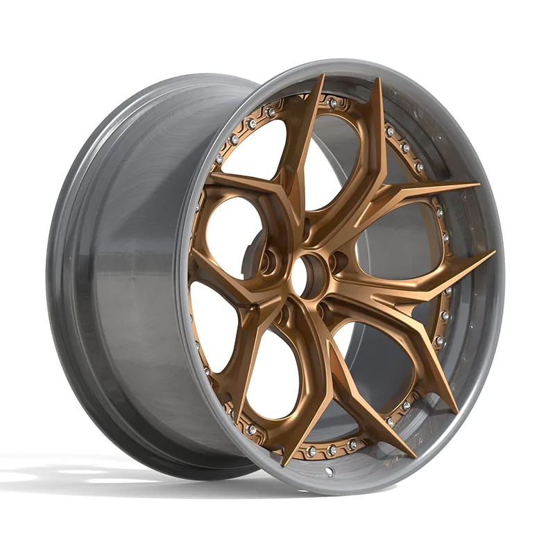 Llantas forjadas aluminio bronce 2 piezas – Medidas 16"-24" – 5x112/5x114/5x120