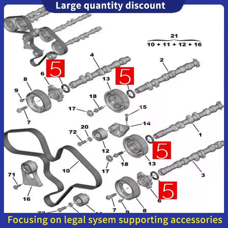 080724 080734   Para Peugeot 407 508 607 Citroen C5 C6 3,0 sello de aceite del árbol de levas del motor, sello de aceite de sincronización del motor - imagen 5