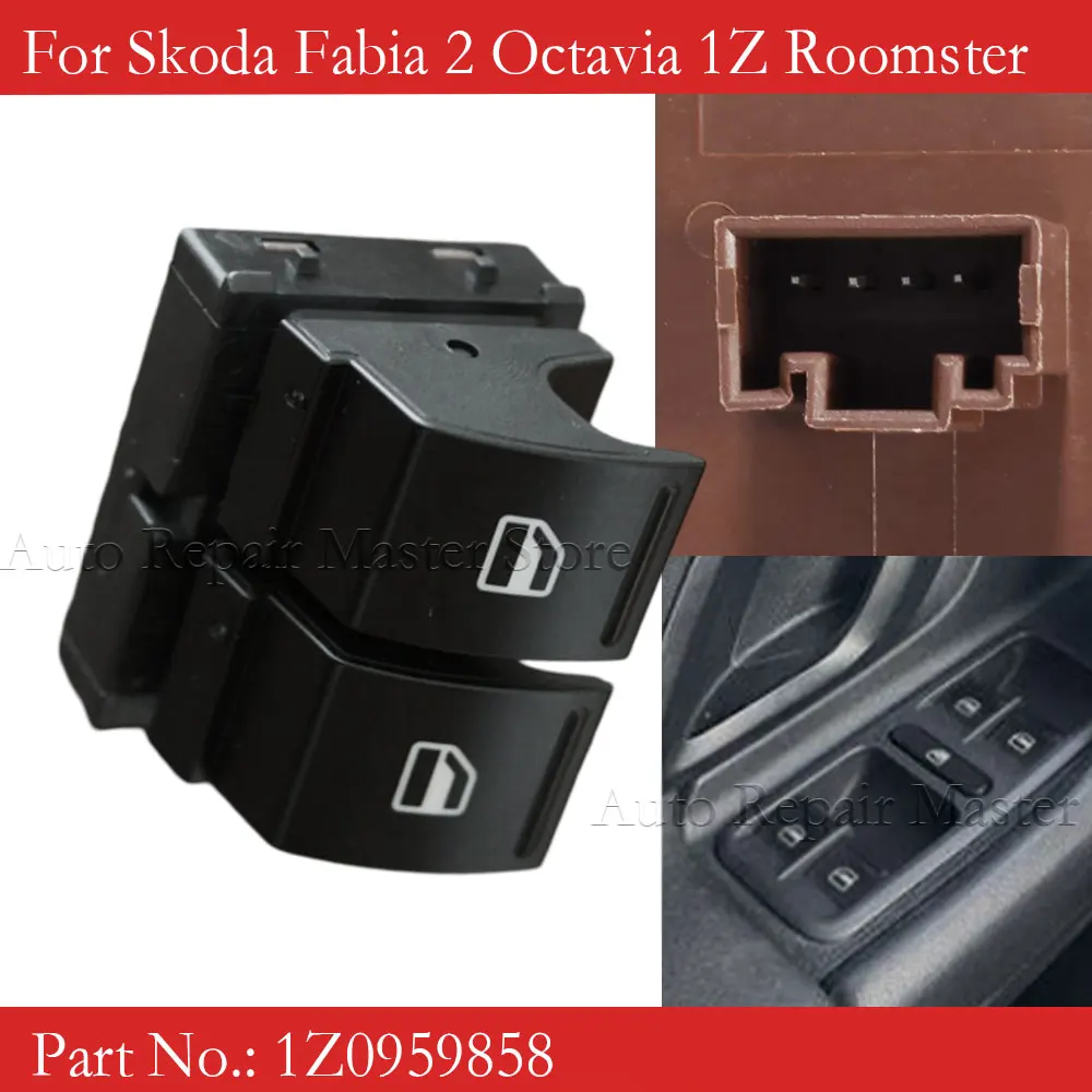 Interruptor elevalunas 1Z0 959 858 para Skoda Fabia II y Octavia II
