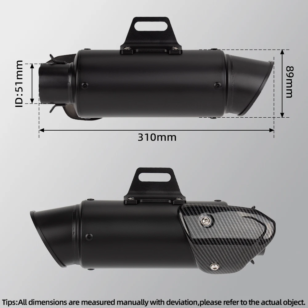 Silenciador de escape universal 51 mm para motos deportivas y tuning - imagen 2