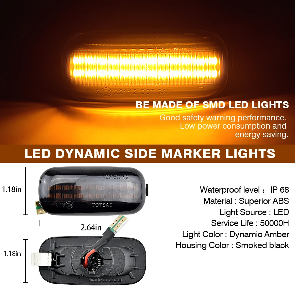 Intermitentes laterales LED secuenciales para Audi A3/A4/A6