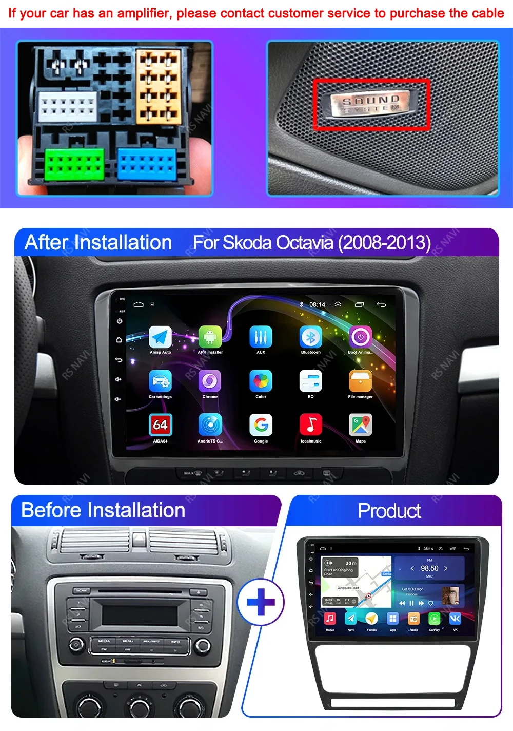 Radio multimedia 2Din para Octavia 2 A5