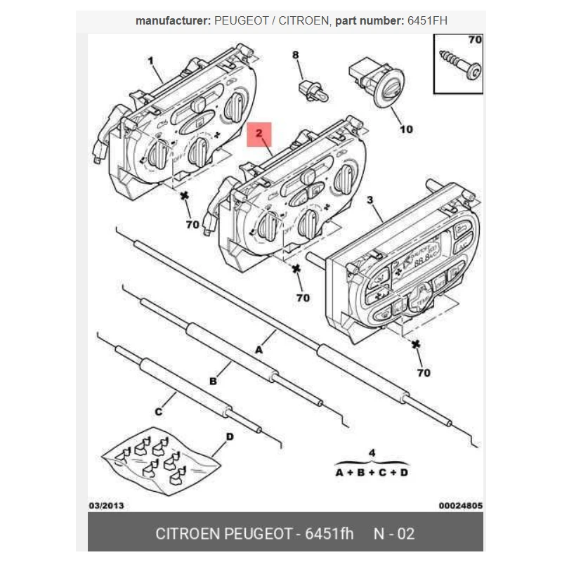 6451FH Placa de control calentadora Citroën Xsara Picasso - imagen 3