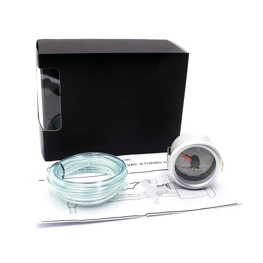 Reloj de presión de turbo ahumado 52 mm 12 V, puntero PSI - imagen 5