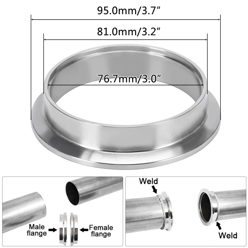 Brida V-Band PQY acero inox para turbocompresor y escape - imagen 2