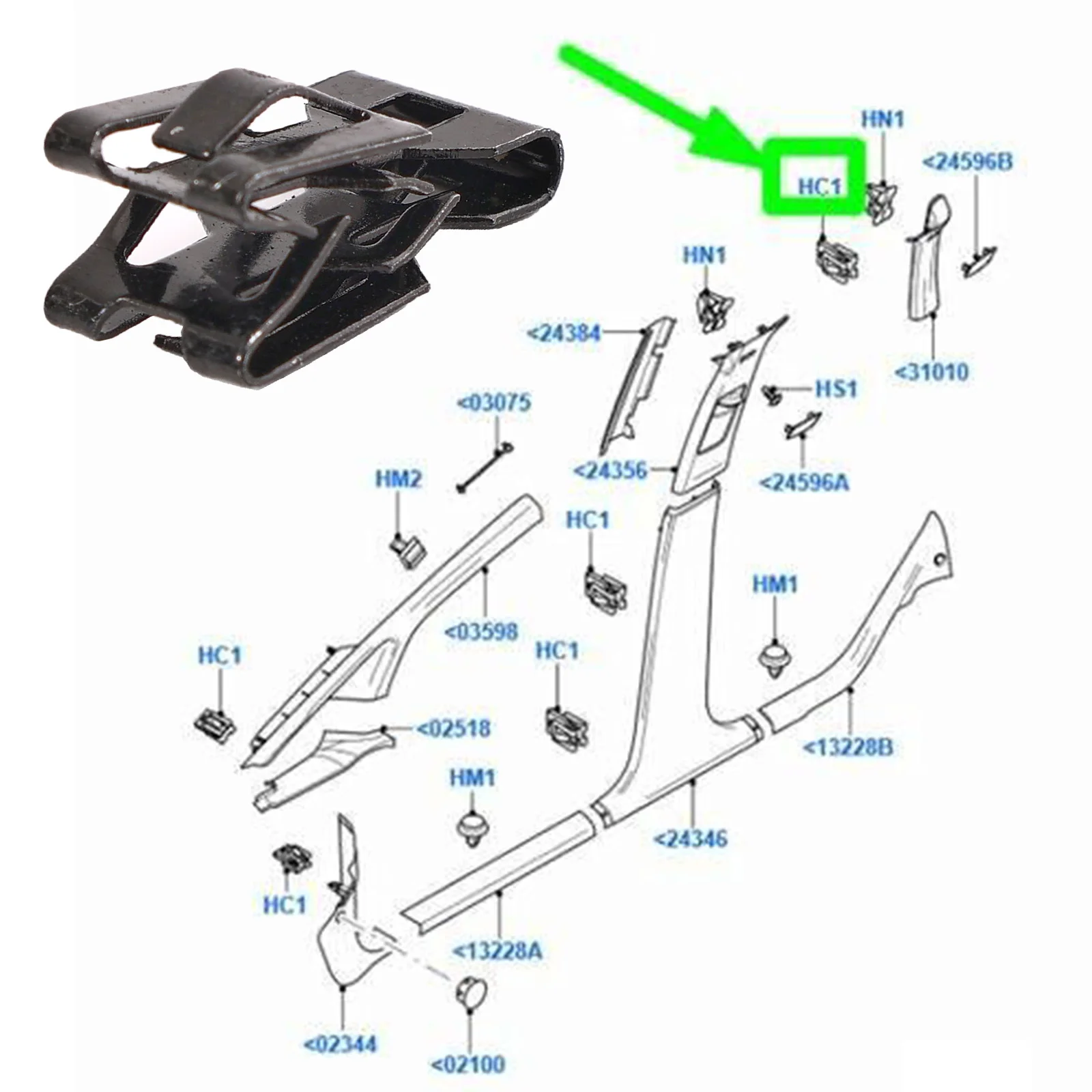 Ford 1430815 Clips para panel de maletero Fiesta, Focus, Mondeo y S-MAX - imagen 4