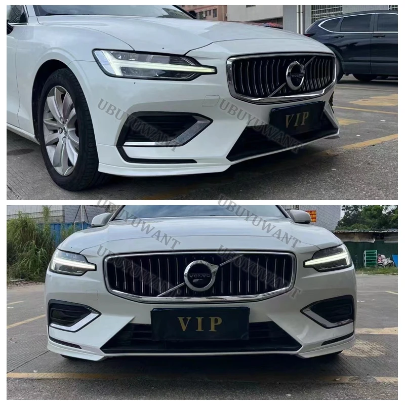 Parachoques delantero de plástico ABS sin pintar para coche Volvo, Protector de alerón de maletero, 2 piezas, S60, V60, 2021, 2022, 2023-2024 - imagen 2