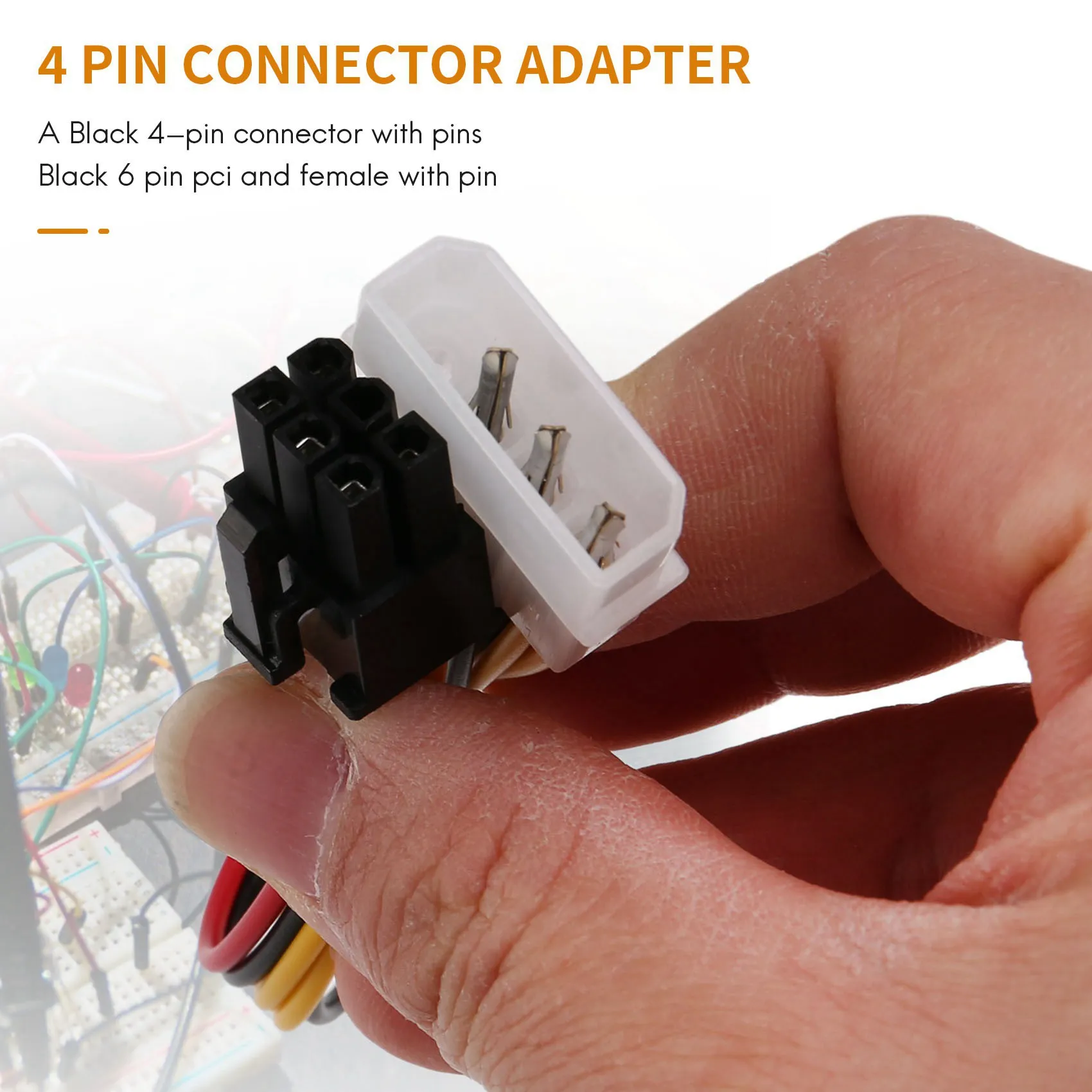 Cable de alimentación PCIe macho 4P a hembra 6P para adaptador - imagen 5