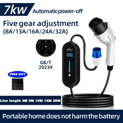 Cargador portátil coche eléctrico ROMADA 7KW 32A adaptador EVSE CEE