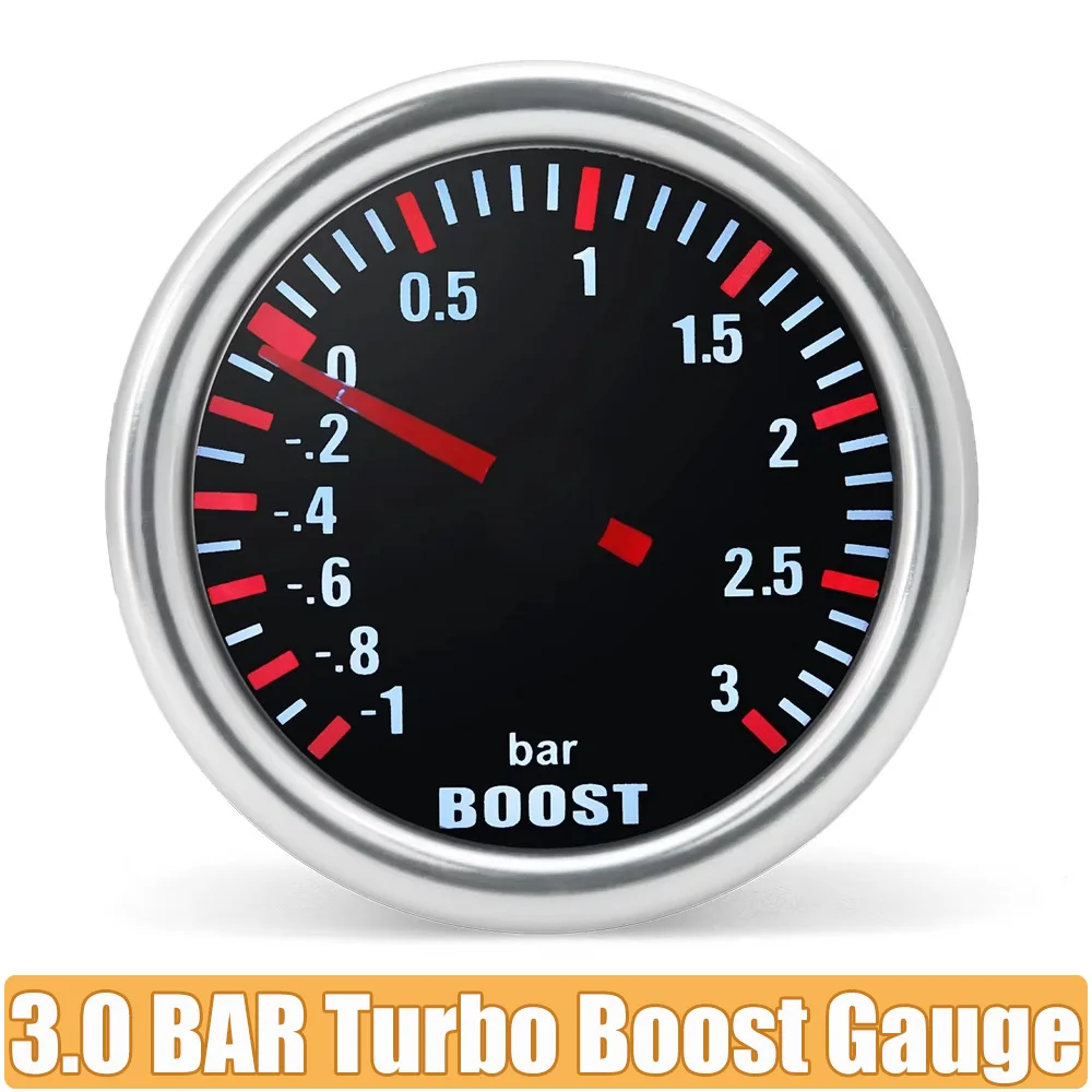 3,0 BAR 2 "52MM mecánico Turbo Boost medidor de coche Auto LED blanco Universal Boost BAR medidor Turbo Boost instrumento
