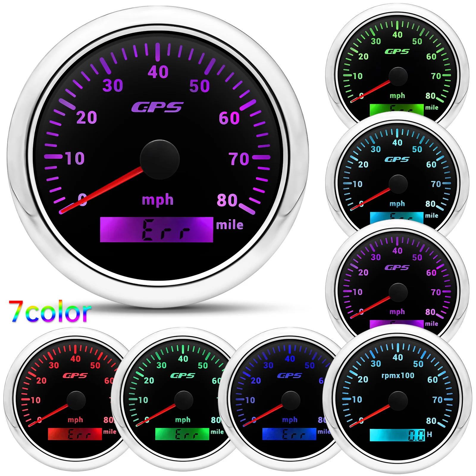 Velocímetro GPS digital con odómetro y retroiluminación multicolor - imagen 3
