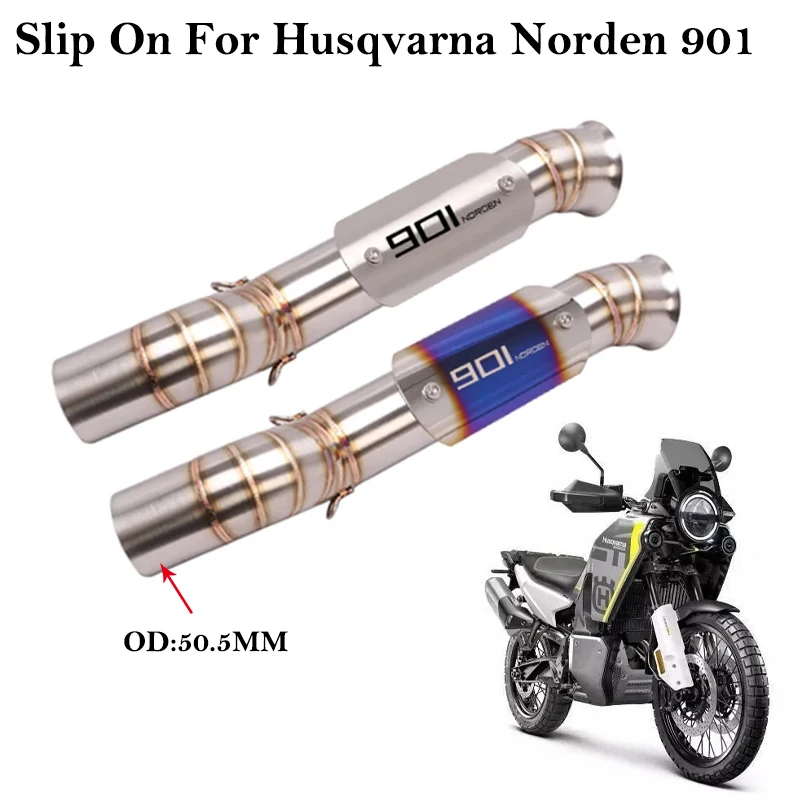 Sistema de escape Husqvarna Norden 901 silenciador modificado tubo enlace medio