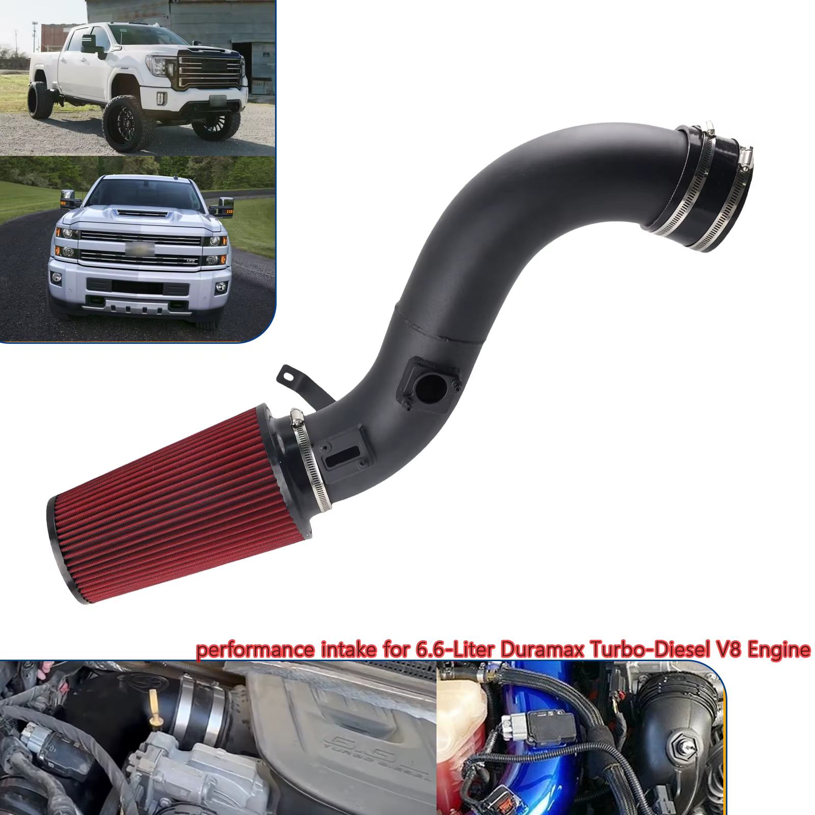 Entrada de Aire Frío Diésel con Filtro para Chevy GMC 2013-2016