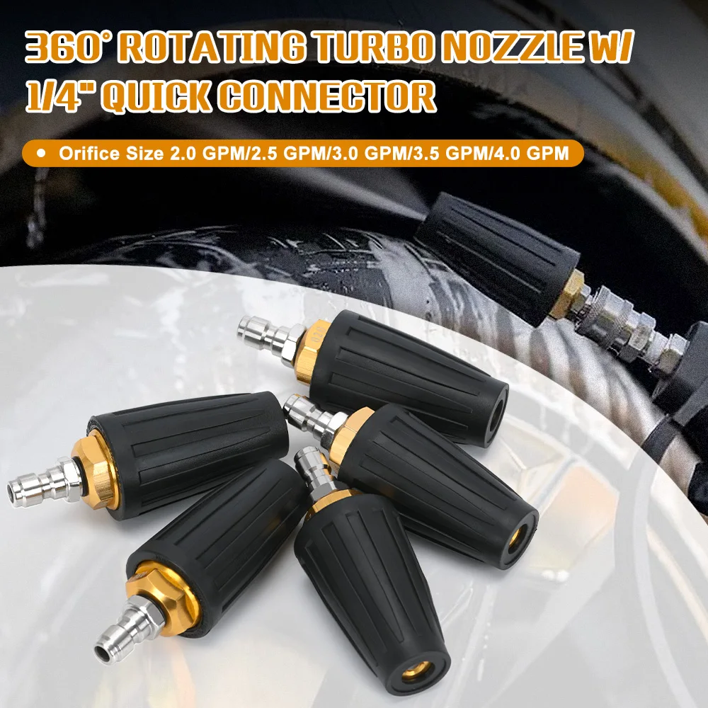 Boquilla turbo 360° lavadora presión 1/4" 4000 PSI – conector rápido - imagen 2