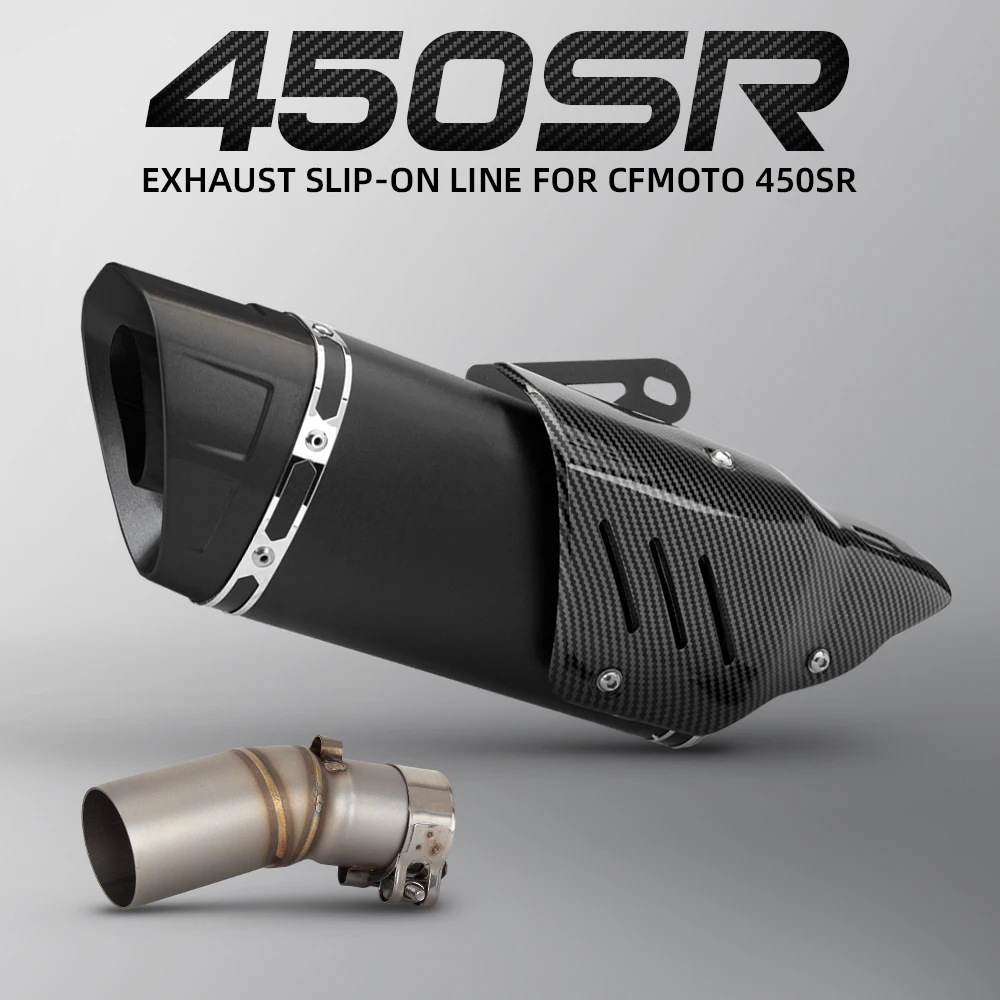 Silenciador de escape CFMOTO 450SR 2022-2024 de acero inoxidable