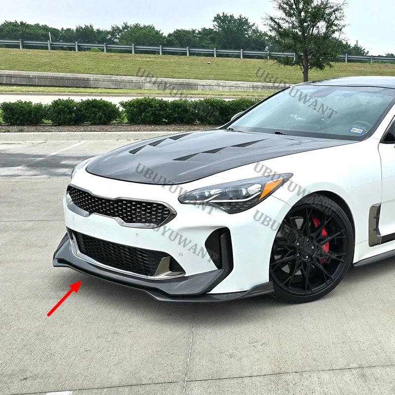 2018 hacia arriba para Kia Stinger GT EX Hatchback alerones delanteros de coche de 4 puertas mejorar la estabilidad del vehículo divisor de parachoques accesorios de coche 
 ﻿ - imagen 2