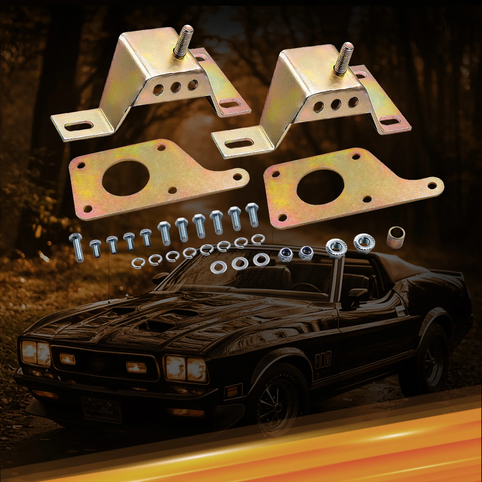 Placas adaptadoras LS para Mustang 1979-2004 con soportes sólidos