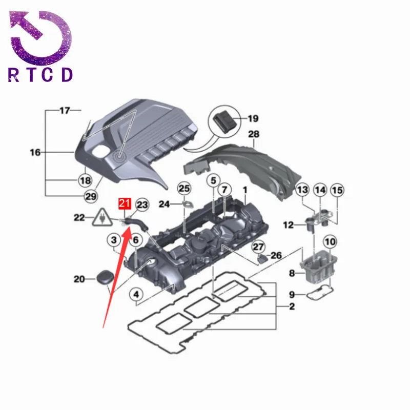 Tubo de ventilación del cigüeñal para BMW, referencia 11127584128