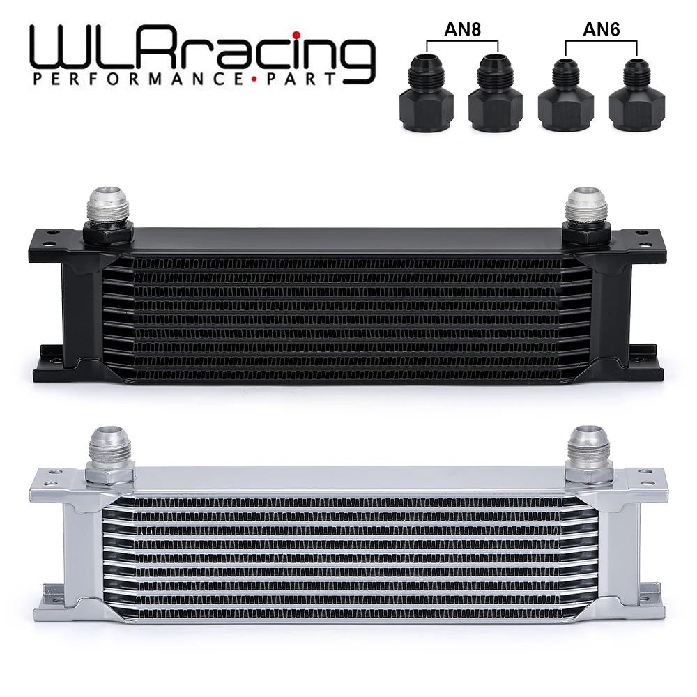 WLR-transmisión de motor Universal de aluminio AN10 enfriador de aceite de 10 filas con 10An hembra a AN6 AN8 conector adaptador macho WLR7010