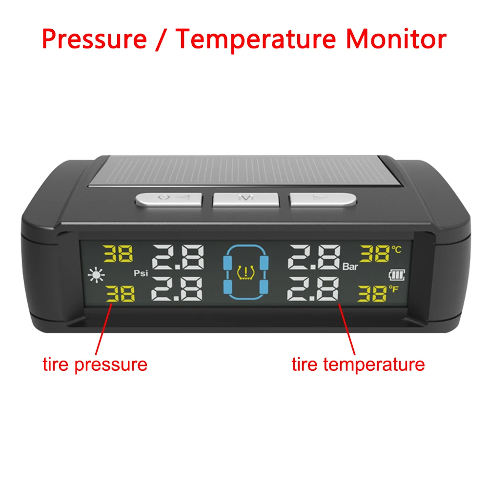 TPMS solar/USB para coche con monitor de presión y temperatura - imagen 5