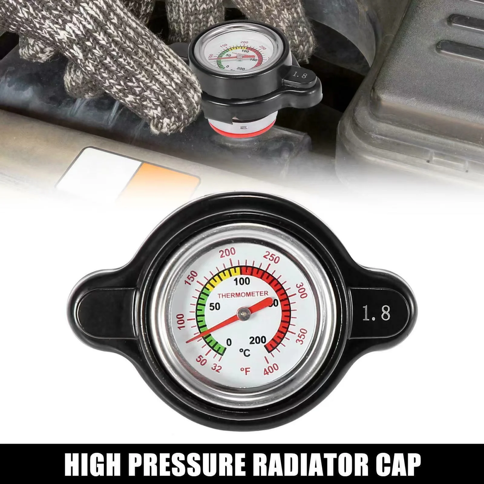 Tapa de radiador de alta presión con medidor de temperatura