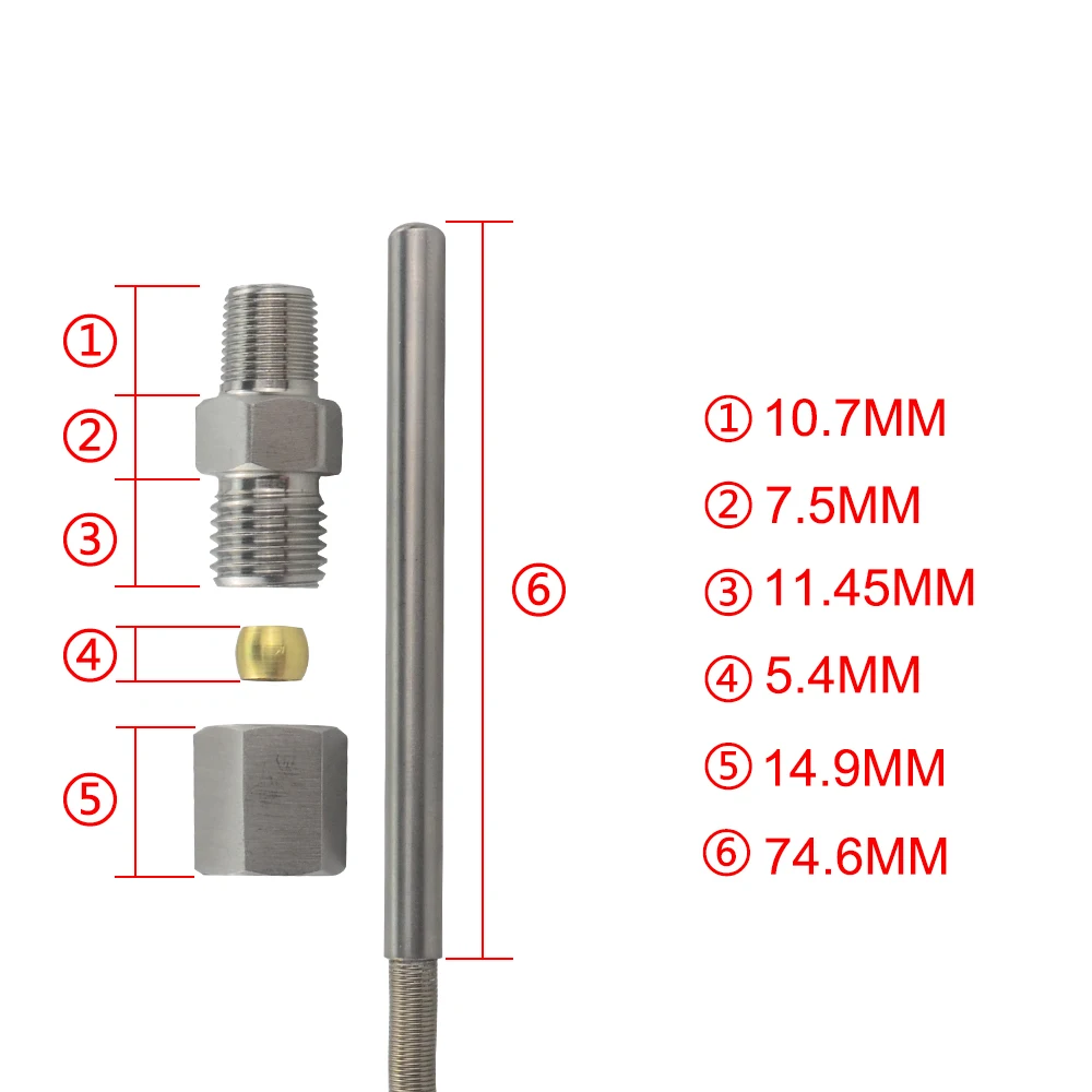 LZONE Sonda EGT JR-CGQ01 sensor temperatura gases escape 1/8 NPT - imagen 5