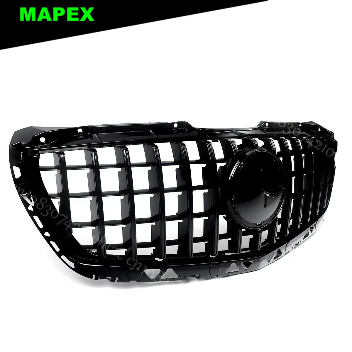 Rejilla delantera GT para Mercedes Benz W906 Sprinter 2500 3500 2014-2017 cromo negro brillante - imagen 4