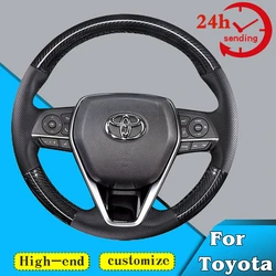 Funda de volante fibra de carbono y cuero Toyota Camry Corolla Rav4 2015-2018