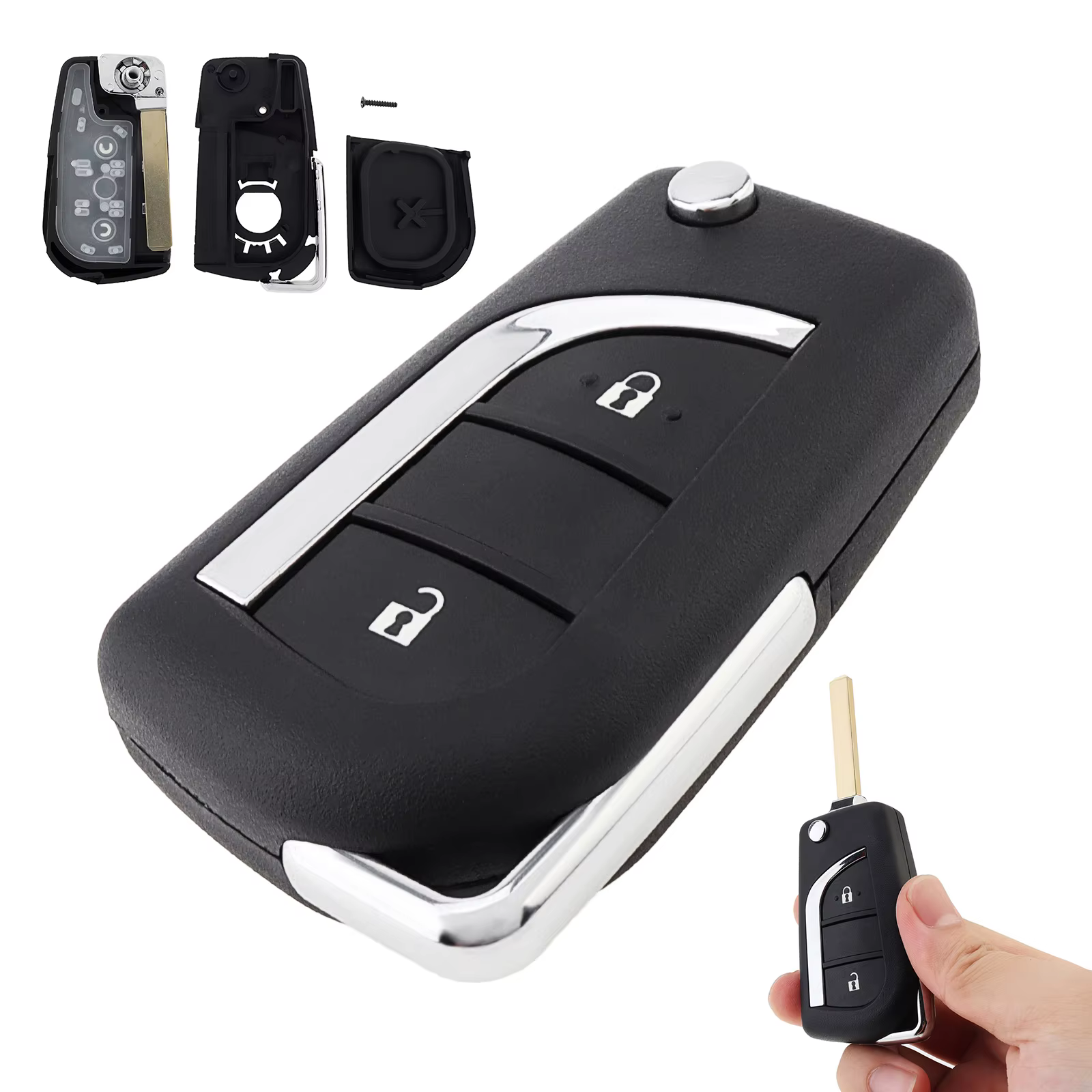 Carcasa plegable para mando de llave Toyota con hoja VA2 - imagen 4
