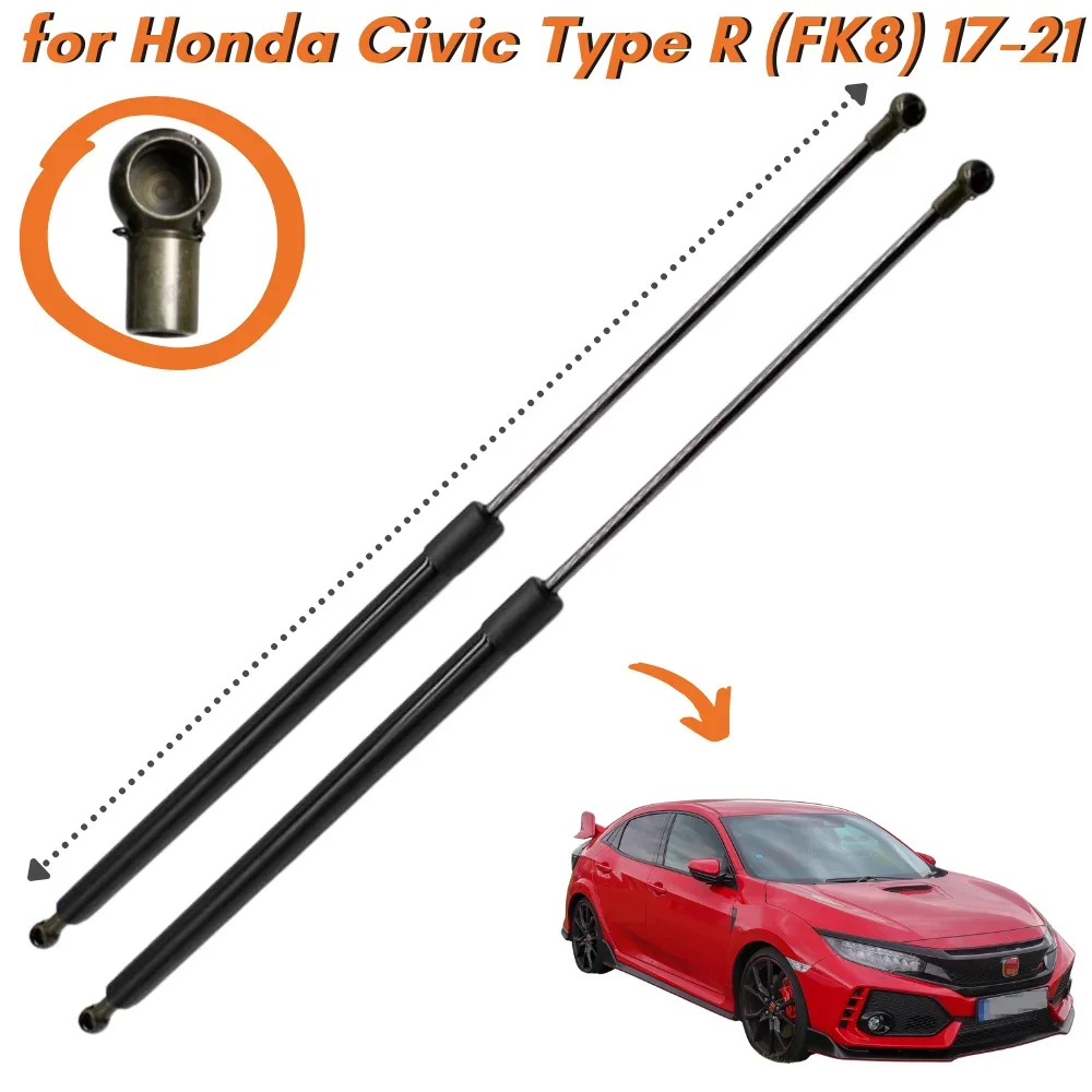 Qty(2) Motorkapsteunen Voor Honda Civic Type R (Fk8) 5e 2017-2021 Voormotorkap Gasveren Schokdempers Hefsteunen Dempers
