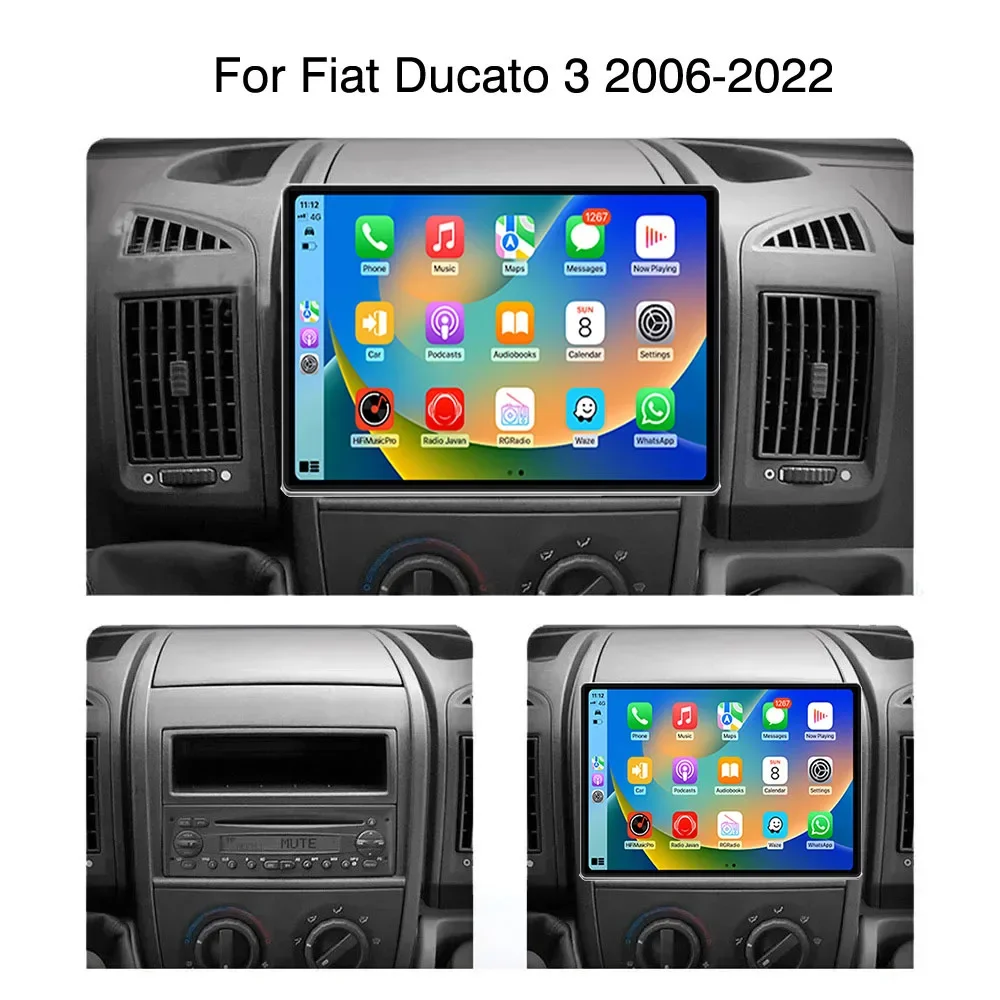 Radio 2Din CarPlay Android Auto WiFi Bluetooth 4G para Fiat Ducato - imagen 3