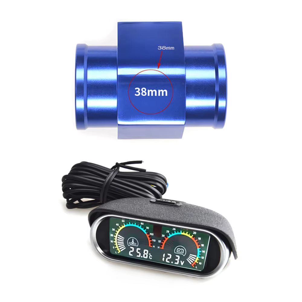 Medidor LCD de temperatura del agua y voltímetro 2 en 1, 12/24 V