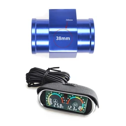 Medidor LCD de temperatura del agua y voltímetro 2 en 1, 12/24 V