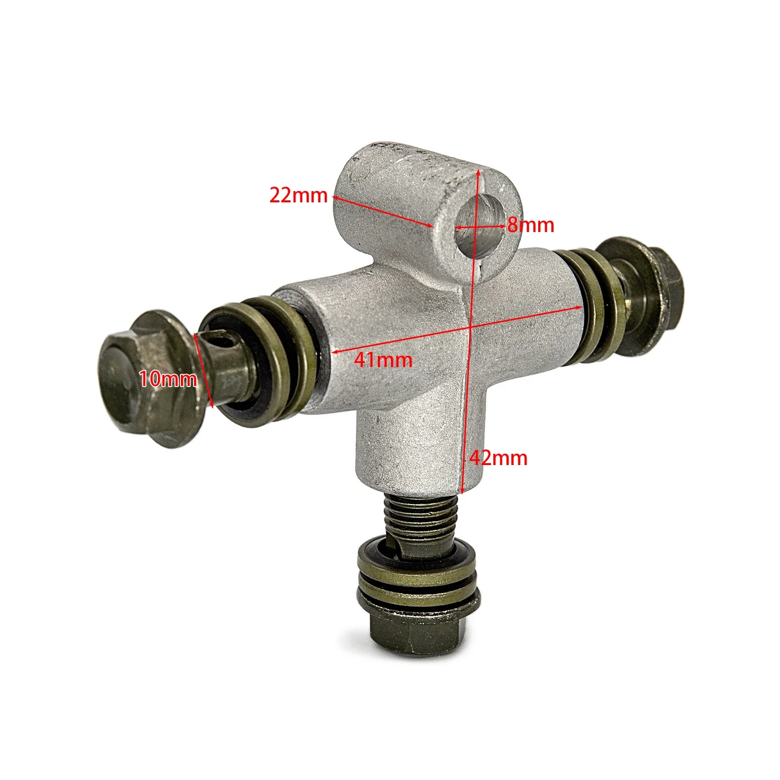Adaptador T 3 vías freno hidráulico M10x1.25 para ATV Kart - imagen 2
