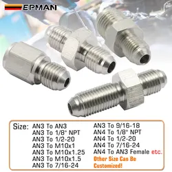 EPMAN Adaptador de aceite para turbo AN3/AN4 de acero inoxidable 304